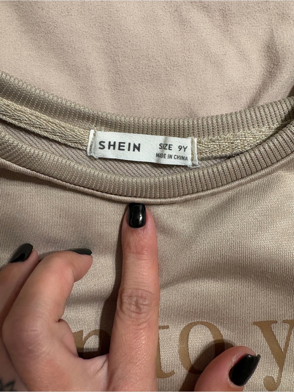 SHEIN Beige Crewneck Pullover - Picture 2 of 4
